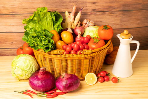 桌面美食蔬菜组合食材食品蔬菜摄影图 st摄影